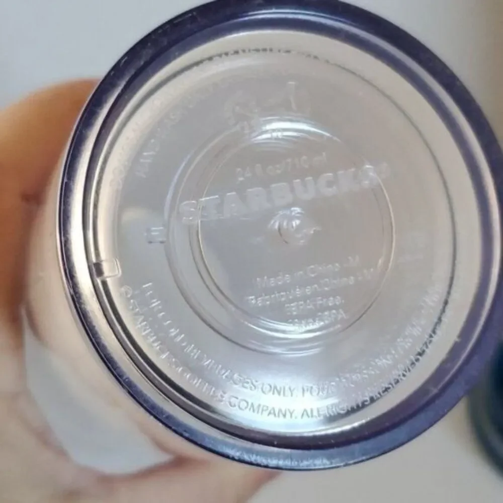 Starbucks Cold Travel Tumbler Cup 2020 24 oz Venti Paper White Ombre Blue